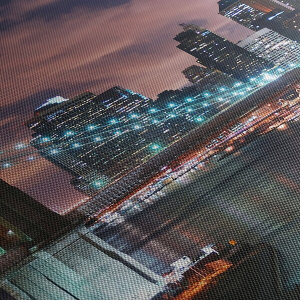 Obraz - New York, Manhattan (s hodinami) (90x30 cm)