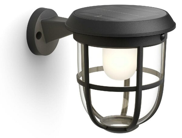 Philips Radii UltraEfficient solární venkovní nástěnné LED svítidlo 1,3W 250lm 3000K IP44, černé