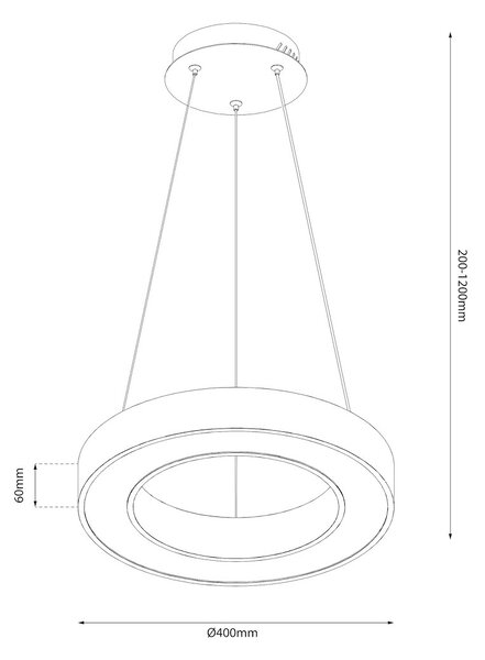 Závěsné LED svítidlo Union, 1x LED 40w, 3000-6000k, b