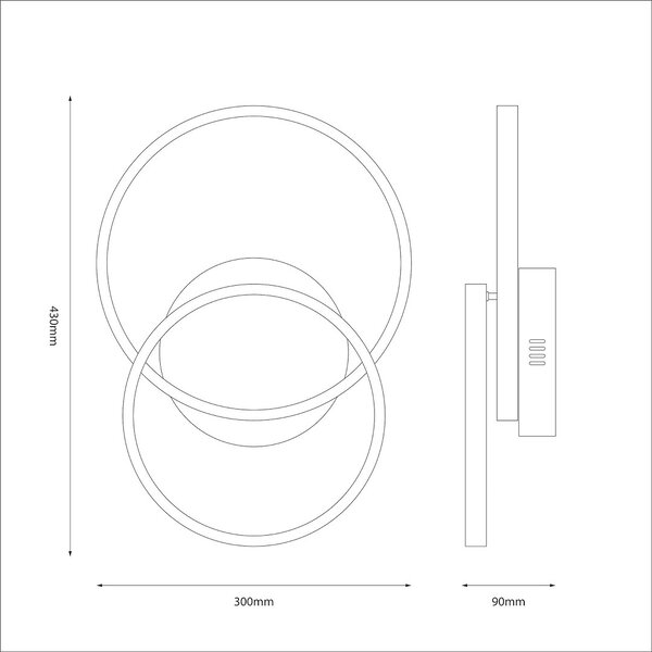 Stropní LED svítidlo Titano, 2x LED 12w, 4000k, b
