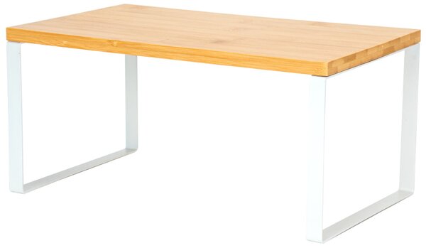 Sada 2 bambusových polic GINGER – bílý rám
