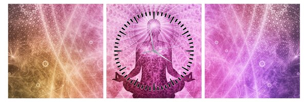 Obraz - Meditační aura (s hodinami) (90x30 cm)