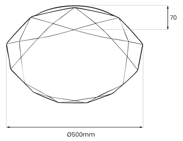Stropní LED svítidlo Hex, 1x LED 72w, 3000-6000k, (fi 50 cm), w, s ovladačem