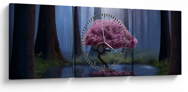Obraz - Magická noc (s hodinami) (90x30 cm)