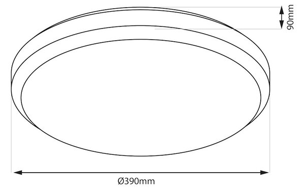 Stropní svítidlo Liria, 1x bílé plastové stínítko, (fi 39cm), b