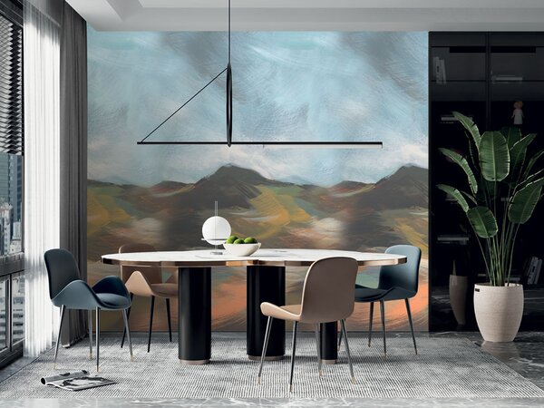 Vliesová obrazová tapeta na zeď, zelená, modrá, horská krajina, SYD27594, Serenity, Decoprint