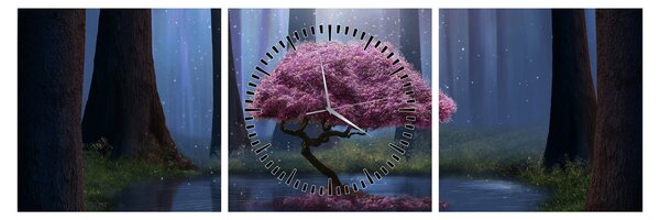 Obraz - Magická noc (s hodinami) (90x30 cm)