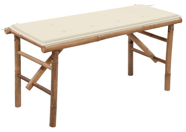 Skládací zahradní lavice s poduškou 118 cm bambus 3063851