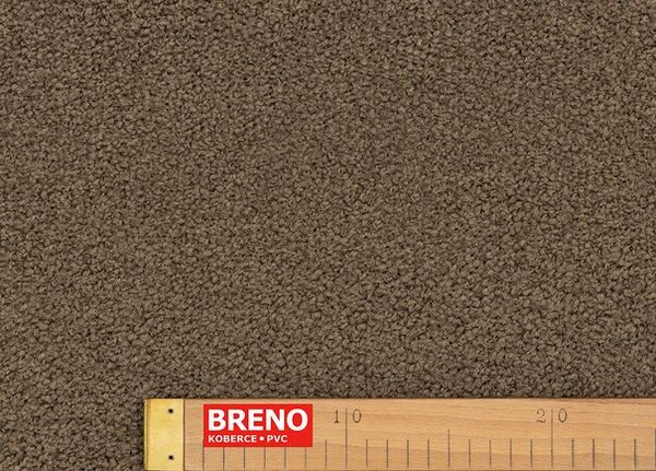 Breno Metrážový koberec GROOVE 855 tmavě hnědý, šíře 400 cm, Hnědá