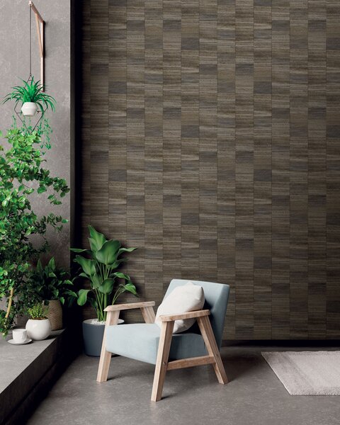 Geometrická vliesová tapeta na zeď, šedá, modrá, pruhy, SY27536, Serenity, Decoprint