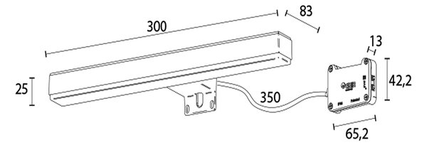 Sapho Sapho, VERONICA 2 LED svítilna, 8W, 300x25x83mm, černá, E27423CI