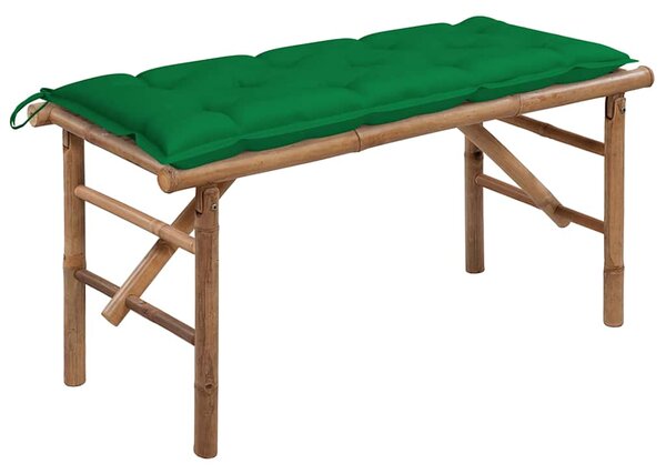 Skládací zahradní lavice s poduškou 118 cm bambus 3063869