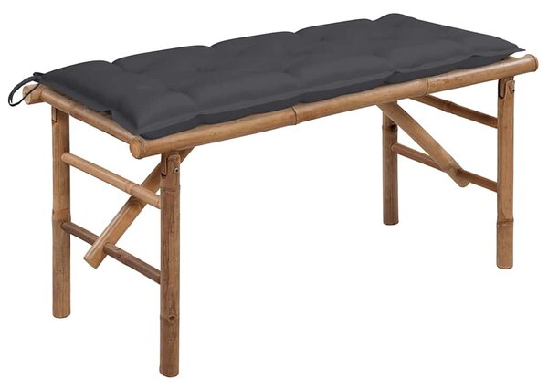Skládací zahradní lavice s poduškou 118 cm bambus 3063864