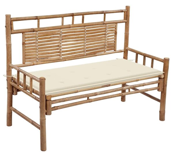 Zahradní lavice s poduškou 120 cm bambus 3063878