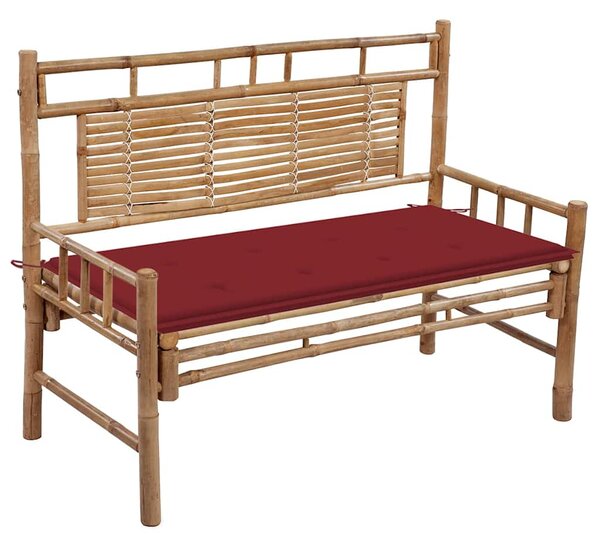 Zahradní lavice s poduškou 120 cm bambus 3063885