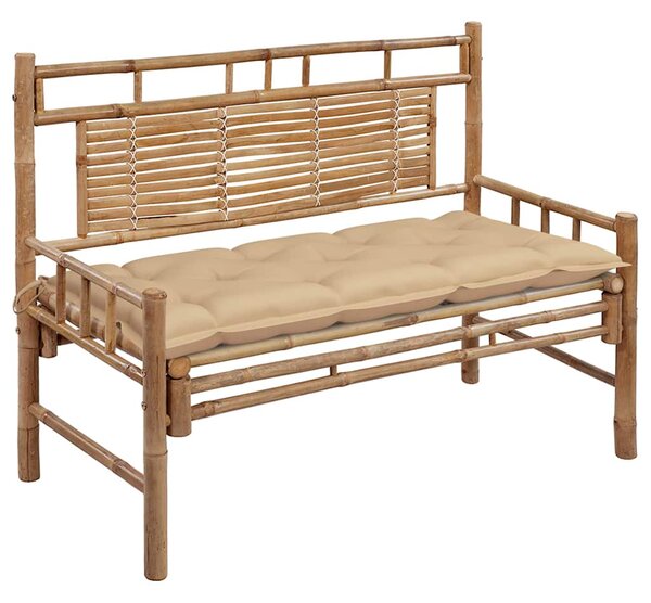 Zahradní lavice s poduškou 120 cm bambus 3063894