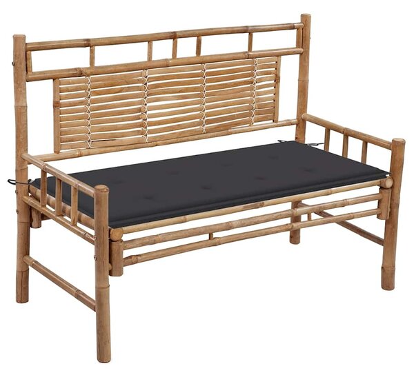 Zahradní lavice s poduškou 120 cm bambus 3063876