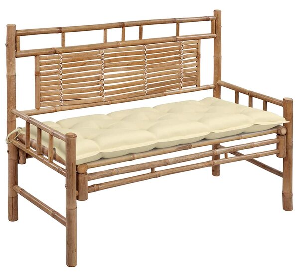 Zahradní lavice s poduškou 120 cm bambus 3063893