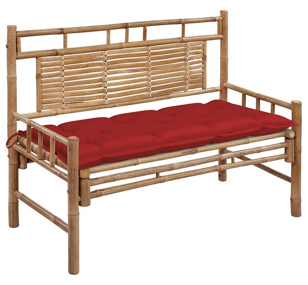 Zahradní lavice s poduškou 120 cm bambus 3063897