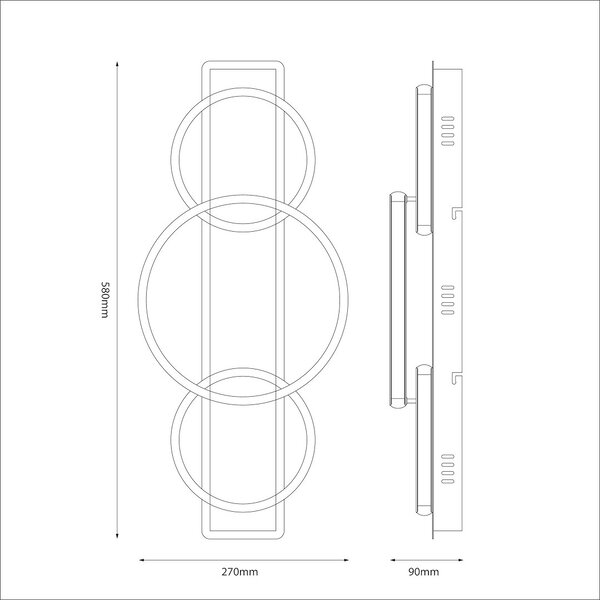 Stropní LED svítidlo Rowena, 3x LED 18w, 4000k, b/imitace dřeva