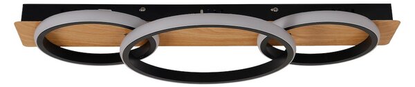 Stropní LED svítidlo Rowena, 3x LED 18w, 4000k, b/imitace dřeva