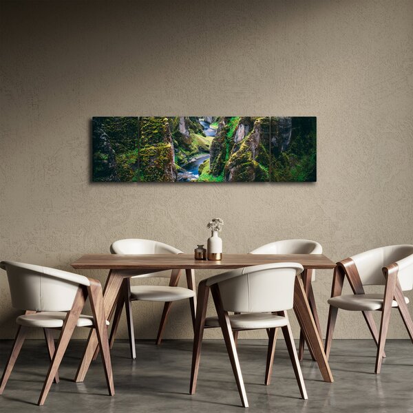 Obraz - Řeka ve skalnatém údolí (170x50 cm)
