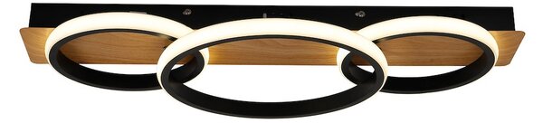 Stropní LED svítidlo Rowena, 3x LED 18w, 4000k, b/imitace dřeva