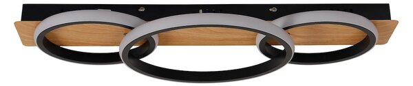 Stropní LED svítidlo Rowena, 3x LED 18w, 4000k, b/imitace dřeva