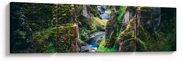 Obraz - Řeka ve skalnatém údolí (170x50 cm)