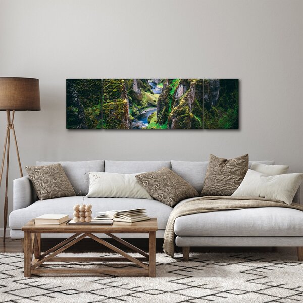 Obraz - Řeka ve skalnatém údolí (170x50 cm)