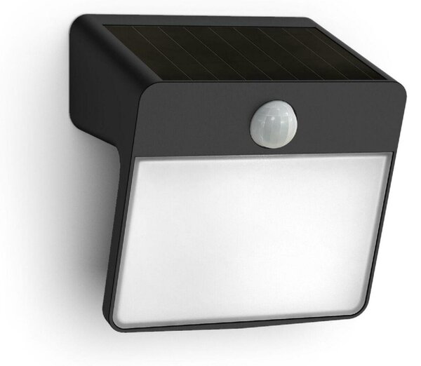 Philips Yarixa solární venkovní nástěnné svítidlo s čidlem LED 2,2W 250lm 2700K IP44, černé