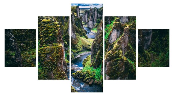 Obraz - Řeka ve skalnatém údolí (125x70 cm)