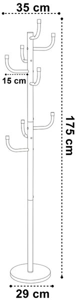 Stojací věšák WIKTOR 175 cm – šedý
