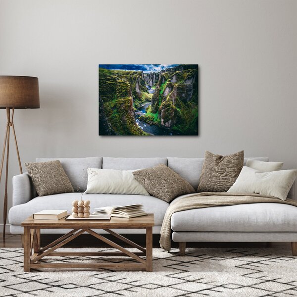 Obraz - Řeka ve skalnatém údolí (70x50 cm)