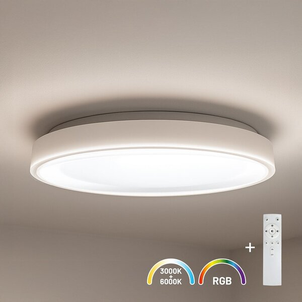 Stropní LED svítidlo Melo, 1x LED 36w, 3000-6000k, b, RGB, (fi 39 cm), s ovladačem
