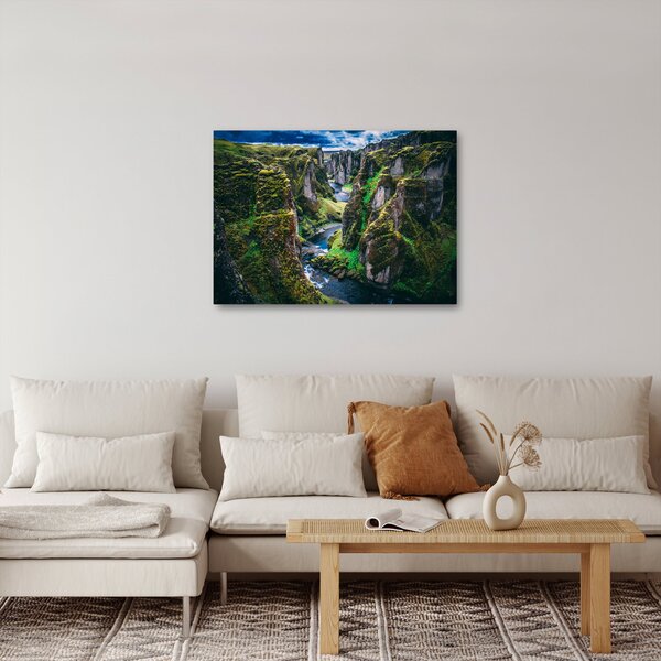 Obraz - Řeka ve skalnatém údolí (70x50 cm)