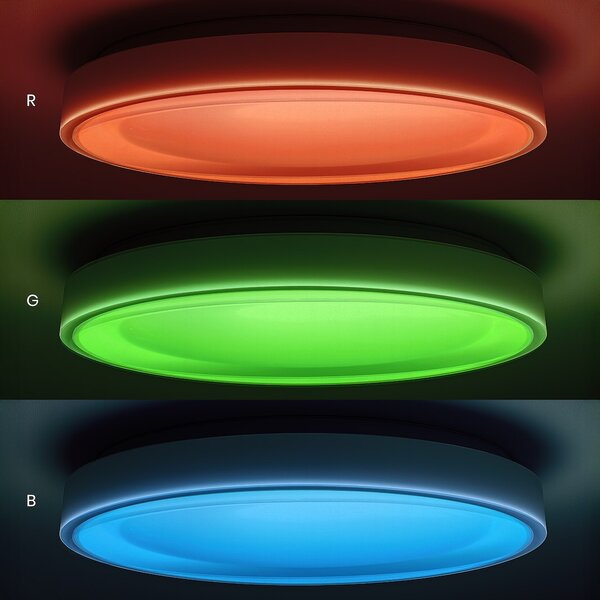 Stropní LED svítidlo Melo, 1x LED 36w, 3000-6000k, b, RGB, (fi 39 cm), s ovladačem