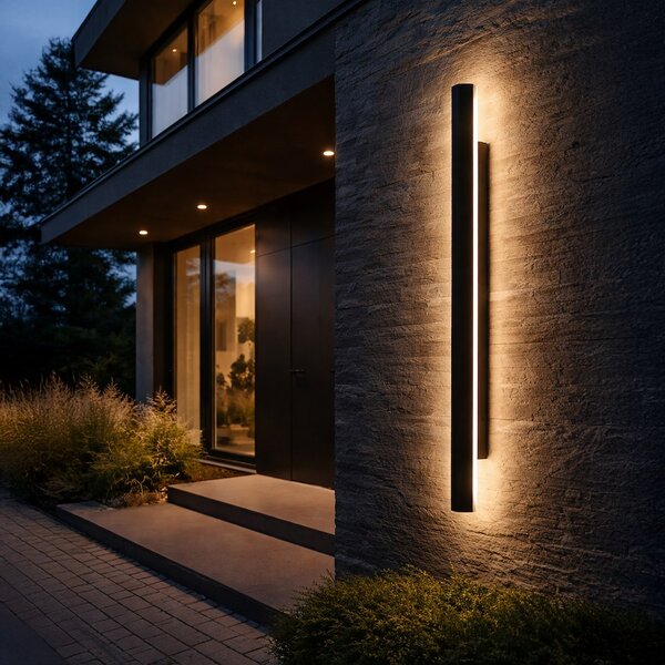 Exteriérové ​​nástěnné LED svítidlo Wow, 1x LED 20w, 3CCT, černá, (120 cm)