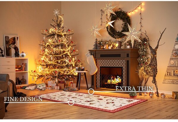 Červený běhoun s vánočním motivem s příměsí bavlny 80x200 cm Toy's Delight Red Christmas – Villeroy&Boch