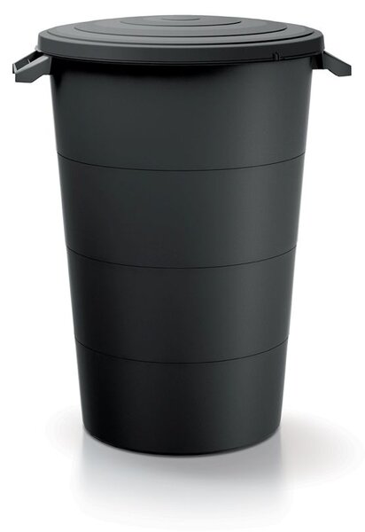 Prosperplast Plastová nádoba s úchyty SMOOTH recyklovaně černá 160l