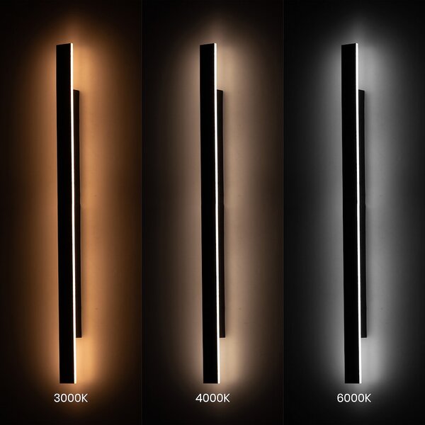 Exteriérové ​​nástěnné LED svítidlo Wow, 1x LED 20w, 3CCT, černá, (120 cm)