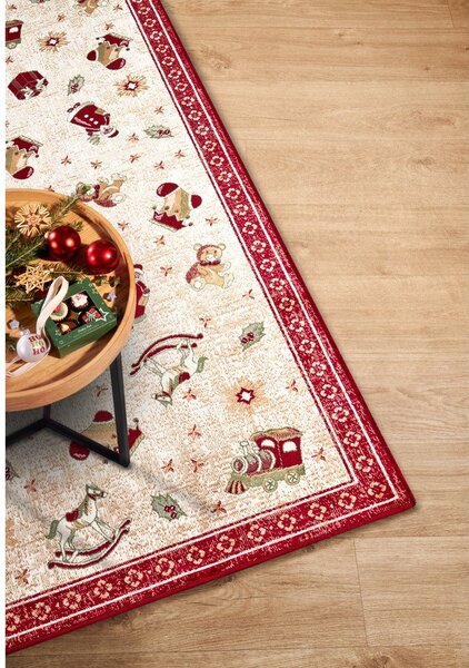 Červený běhoun s vánočním motivem s příměsí bavlny 80x200 cm Toy's Delight Red Christmas – Villeroy&Boch