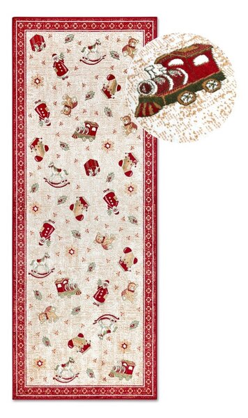 Červený běhoun s vánočním motivem s příměsí bavlny 80x200 cm Toy's Delight Red Christmas – Villeroy&Boch