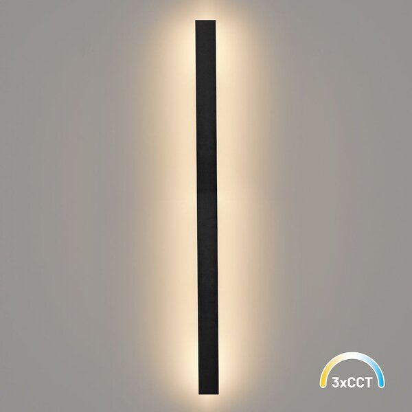 Exteriérové ​​nástěnné LED svítidlo Wow, 1x LED 20w, 3CCT, černá, (120 cm)