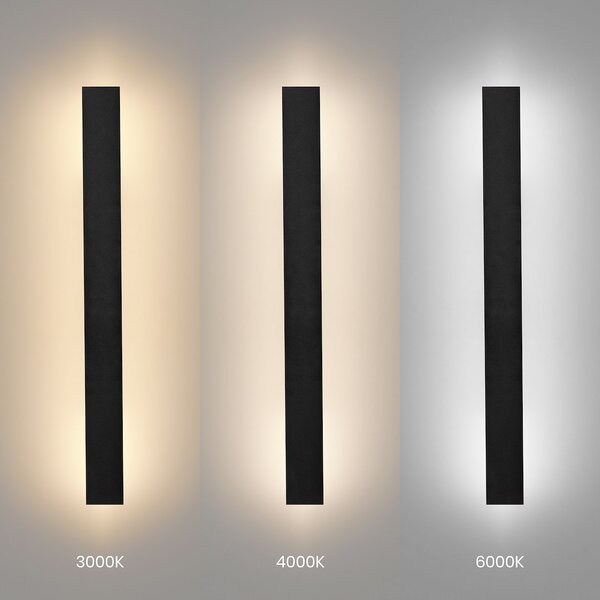 Exteriérové ​​nástěnné LED svítidlo Wow, 1x LED 11w, 3CCT, černá, (60 cm)