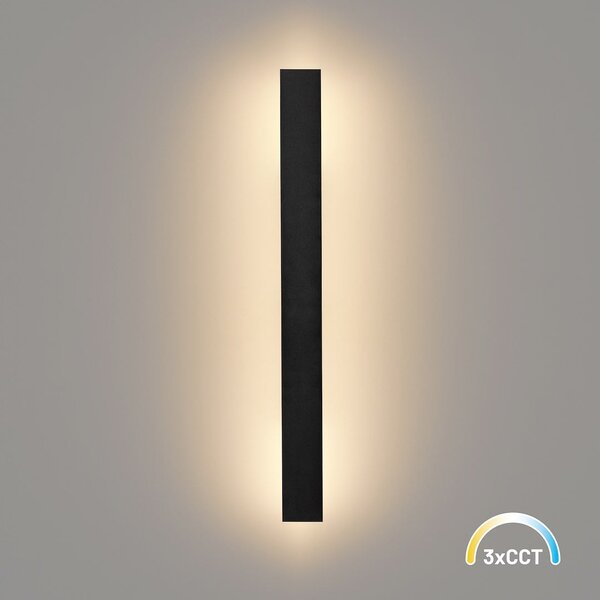 Exteriérové ​​nástěnné LED svítidlo Wow, 1x LED 11w, 3CCT, černá, (60 cm)
