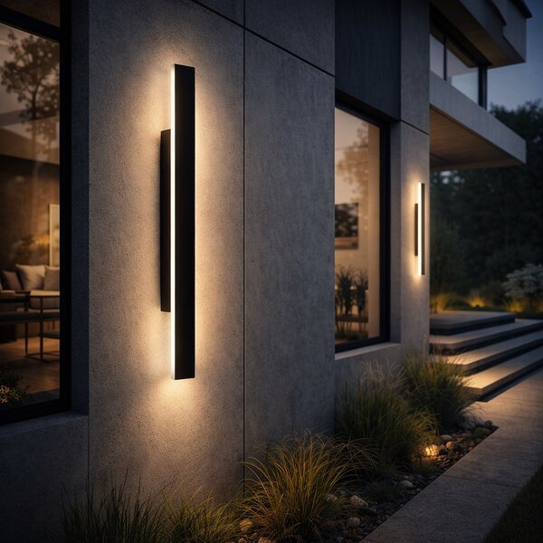Exteriérové ​​nástěnné LED svítidlo Wow, 1x LED 11w, 3CCT, černá, (60 cm)