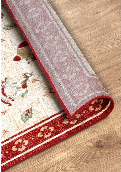 Červený běhoun s vánočním motivem s příměsí bavlny 80x200 cm Toy's Delight Red Christmas – Villeroy&Boch