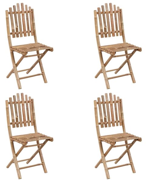 5dílný skládací zahradní jídelní set s poduškami bambus 3063976