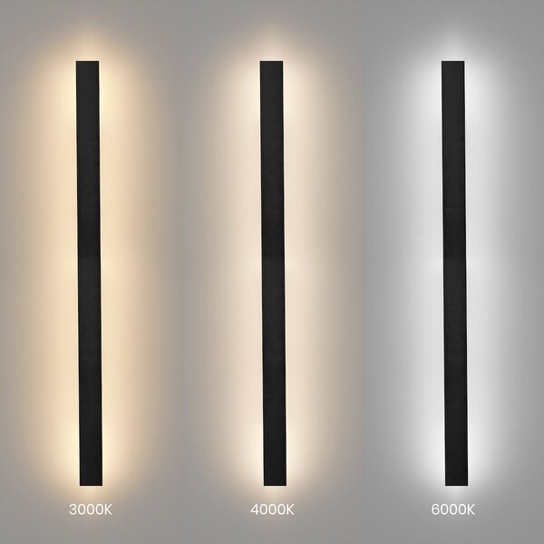 Exteriérové ​​nástěnné LED svítidlo Wow, 1x LED 20w, 3CCT, černá, (120 cm)